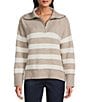 Westbound Striped Long Sleeve Quarter Zip Sweater - Image 1