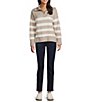 Westbound Striped Long Sleeve Quarter Zip Sweater - Image 5