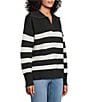 Westbound Striped Long Sleeve Quarter Zip Sweater - Image 3
