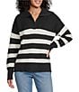 Westbound Striped Long Sleeve Quarter Zip Sweater - Image 1