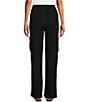 Color:Black - Image 2 - The ISLAND Pull-On Mid Rise Wide Leg Cargo Pocket Pants