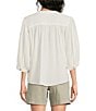 Westbound V-Neck 3/4 Sleeve Button Front Top - Image 2