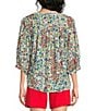Westbound V-Neck 3/4 Sleeve Button Front Top - Image 2