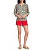 Westbound V-Neck 3/4 Sleeve Button Front Top - Image 3