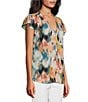 Westbound V-Neck Button Front Flutter Sleeve Top - Image 3