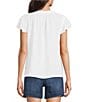 Westbound V-Neck Button Front Flutter Sleeve Top - Image 6