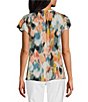 Westbound V-Neck Button Front Flutter Sleeve Top - Image 2