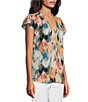 Westbound V-Neck Button Front Flutter Sleeve Top - Image 3