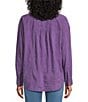 Westbound Woven Collared Oversized Long Sleeve Top, Color:Imperial Palace - Image 2