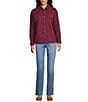 Westbound Woven Collared Oversized Long Sleeve Top, Color:Burgundy - Image 5