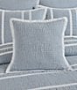 Color:Sky Blue - Image 3 - Beachwood Textured Striped Square Decorative Pillow