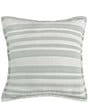 White Sand Cyprus Striped Euro Sham, Color:Aqua - Image 1
