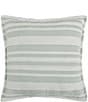 White Sand Cyprus Striped Euro Sham, Color:Aqua - Image 2