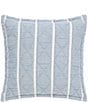 White Sand Playa 20#double; Quilted Square Decorative Pillow, Color:Blue - Image 1