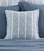 White Sand Playa 20#double; Quilted Square Decorative Pillow, Color:Blue - Image 2