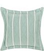 White Sand Playa 20#double; Quilted Square Decorative Pillow, Color:Aqua - Image 1