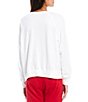 Color:Clean White - Image 2 - Long Dolman Sleeve Crew Neck Festive Holiday Graphic Pullover Shirt
