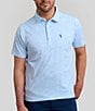 Color:Blue - Image 1 - Course Talk Printed Short Sleeve Polo Shirt