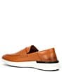 Color:Honey/White - Image 3 - Men's Leather Crossover Loafers