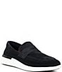Color:Navy - Image 1 - Men's Leather Crossover Loafers