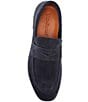 Color:Navy - Image 5 - Men's Leather Crossover Loafers