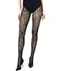 Wolford Rose Lace Effect Sheer Tights - Image 1