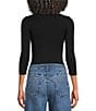 Wolford Tokio String Scoop Neck 3/4 Sleeve Bodysuit - Image 2