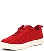 Color:Red Wool - Image 4 - Chunky Knit Trainer Sneakers