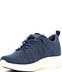 Color:Denim - Image 4 - Coogee Knit Lace Up Sneakers