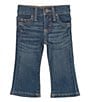 Color:Dark Blue - Image 1 - Wrangler® Baby Boys Newborn-24 Months Adjustable Waist Western Jeans
