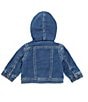 Color:Blue Denim - Image 2 - Wrangler® Baby Boys Newborn-24 Months Long Sleeve Faux-Sherpa-Lined Denim Jacket