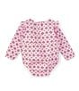Color:Light Pink - Image 2 - Wrangler® Baby Girls Newborn-24 Months Long Sleeve Printed Poplin Bodysuit