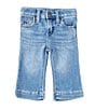 Color:Nora - Image 1 - Wrangler® Baby Girls 3-24 Months Nora Trouser Style Denim Jeans