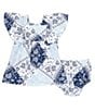Color:Blue Multi - Image 2 - Wrangler® Baby Girls Newborn-24 Months Short Sleeve Bandana Printed Fit & Flare Dress
