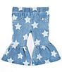 Color:Fallon - Image 1 - Wrangler® Baby Girls Newborn-24 Months Star Printed Flare-Leg Denim Jeans