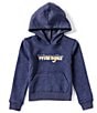 Color:Blue Heather - Image 1 - Wrangler® Big Boys 8-20 Long Sleeve Logo Heathered Fleece Hoodie