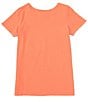 Color:Coral Peach - Image 2 - Wrangler® Big Girls 7-16 Short Sleeve Tulip Hem T-Shirt