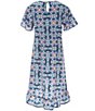Color:Teal Multi - Image 2 - Wrangler® Big Girls 8-18 Tile Poplin High-Low Dress