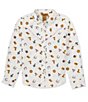 Color:White - Image 1 - Wrangler® Big Girls 8-20 Long Sleeve Printed Poplin Western Shirt