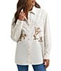 Wrangler® Cowboy Character Design Woven Western Boyfriend Shirt - Image 1