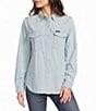 Wrangler Iconic Western Snap Denim Shirt - Image 1