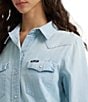 Wrangler Iconic Western Snap Denim Shirt - Image 4