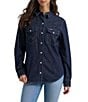 Wrangler Iconic Western Snap Denim Shirt - Image 1