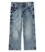 Color:Greely - Image 1 - Wrangler® Little Boys 2T-7 Retro® Relaxed Fit Bootcut Denim Jeans