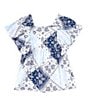 Color:Blue Multi - Image 1 - Wrangler® Little Girls 2T-4T Short Sleeve Bandana Printed Empire Waist Dress
