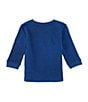 Color:Navy - Image 2 - Wrangler® Little Girls 4-7 Long-Sleeve Fill Logo Sweatshirt