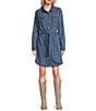 Wrangler Wrangler® Long Sleeve Denim Western Shirtdress, Color:Blue - Image 1