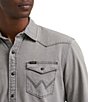 Wrangler Long Sleeve Grey Denim Shirt - Image 4