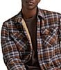 Wrangler Long Sleeve Plaid Flannel Sherpa Lined Shirt Jacket - Image 4