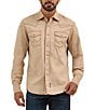 Wrangler Wrangler® Long Sleeve Retro® Premium Solid Woven Shirt, Color:Tan - Image 1